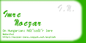 imre moczar business card
